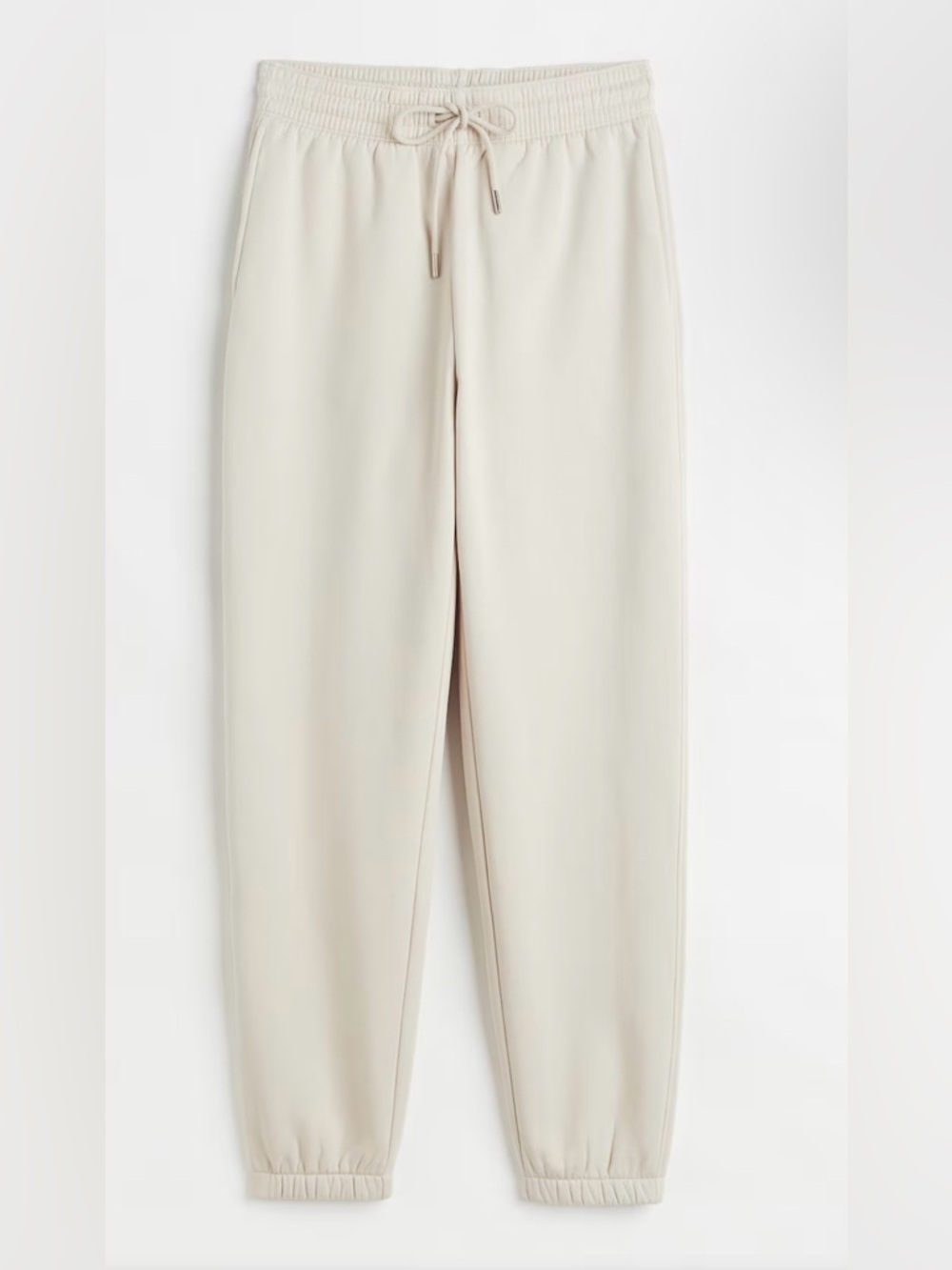 H&M Cotton Blend Light Beige Drawstring Waist Sweatpants